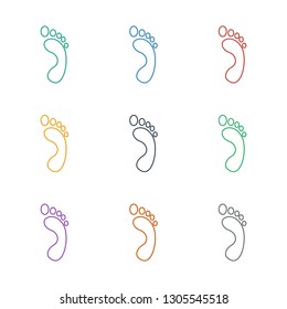 foot print icon white background. Editable line foot print icon from baby. Trendy foot print icon for web and mobile.