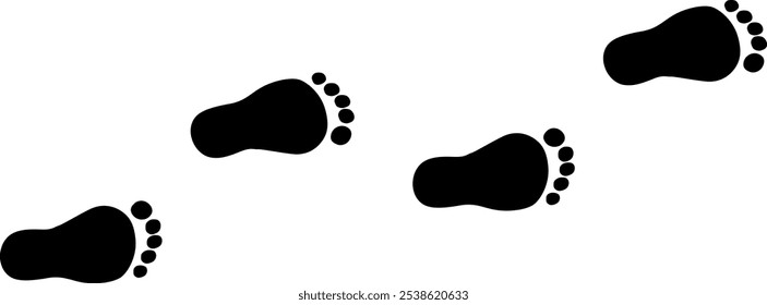 Ilustración vectorial aislada de la impresión del pie