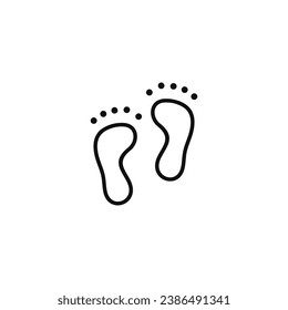 Foot print line icon isolated on white background