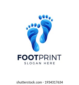 foot print logo, foot care logo design vector illustration