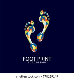 Foot Print Logo. Colorfully foot print. Creative logo