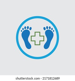Logo de la impresión de pies. Plantilla de diseño del logotipo de pie. diseño de pie de icono. ilustración vectorial.
