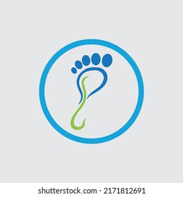 Foot print logo. Foot logo design template. icon foot design. vector illustration.