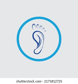 Foot print logo. Foot logo design template. icon foot design. vector illustration.