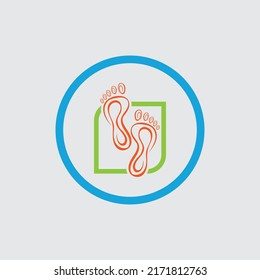 Logo de la impresión de pies. Plantilla de diseño del logotipo de pie. diseño de pie de icono. ilustración vectorial.
