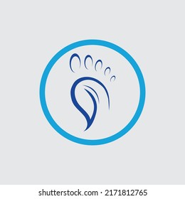 Logo de la impresión de pies. Plantilla de diseño del logotipo de pie. diseño de pie de icono. ilustración vectorial.
