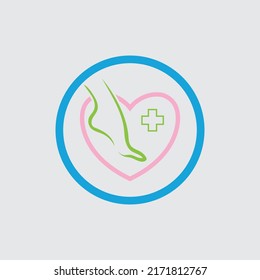 Logo de la impresión de pies. Plantilla de diseño del logotipo de pie. diseño de pie de icono. ilustración vectorial.