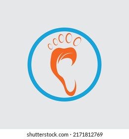 Foot print logo. Foot logo design template. icon foot design. vector illustration.