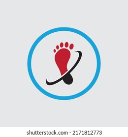 Foot print logo. Foot logo design template. icon foot design. vector illustration.