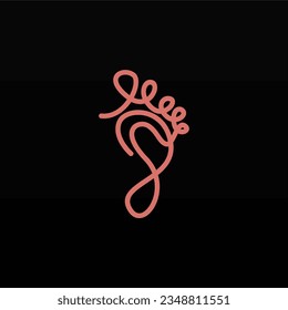 Foot print logo design template. Foot logo concept