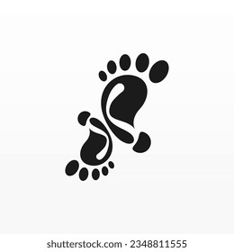 Foot print Logo Design Vorlage. Logo-Konzept für Fußball