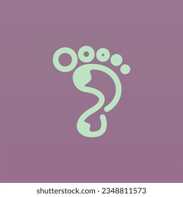 Foot print logo design template. Foot logo concept
