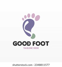 Foot print logo design template. Foot logo concept