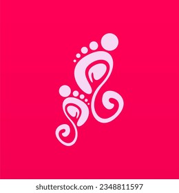Plantilla de diseño de logotipo de impresión de pies. Concepto de logotipo de pie