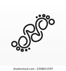 Foot print logo design template. Foot logo concept