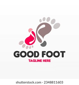 Foot print logo design template. Foot logo concept