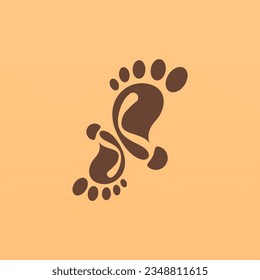 Foot print logo design template. Foot logo concept