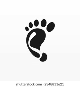 Foot print logo design template. Foot logo concept