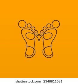 Foot print logo design template. Foot logo concept