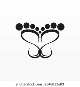 Foot print logo design template. Foot logo concept