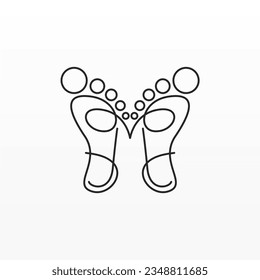 Plantilla de diseño de logotipo de impresión de pies. Concepto de logotipo de pie