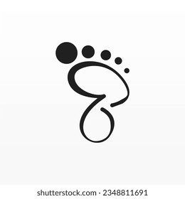 Foot print logo design template. Foot logo concept