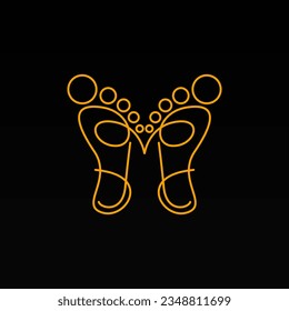 Plantilla de diseño de logotipo de impresión de pies. Concepto de logotipo de pie