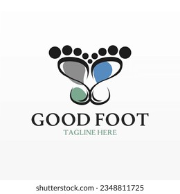 Foot print logo design template. Foot logo concept