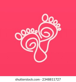 Foot print logo design template. Foot logo concept
