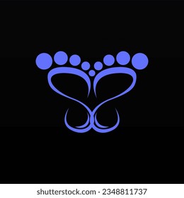 Foot print Logo Design Vorlage. Logo-Konzept für Fußball