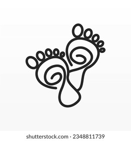 Foot print logo design template. Foot logo concept