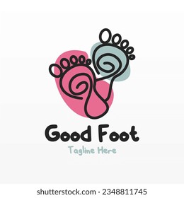 Foot print logo design template. Foot logo concept