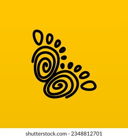 Plantilla de diseño de logotipo de impresión de pies. Concepto de logotipo de pie