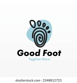 Foot print logo design template. Foot logo concept