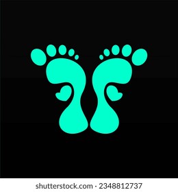 Foot print Logo Design Vorlage. Logo-Konzept für Fußball