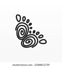 Foot print logo design template. Foot logo concept