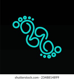 Plantilla de diseño de logotipo de impresión de pies. Concepto de logotipo de pie