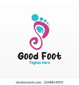 Foot print logo design template. Foot logo concept