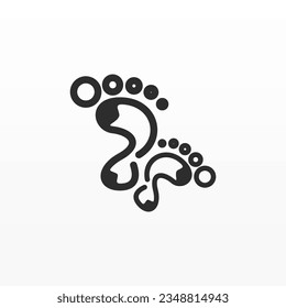 Plantilla de diseño de logotipo de impresión de pies. Concepto de logotipo de pie
