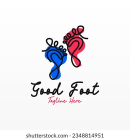 Foot print logo design template. Foot logo concept