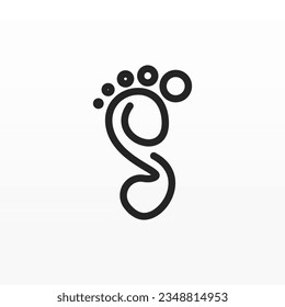 Foot print logo design template. Foot logo concept