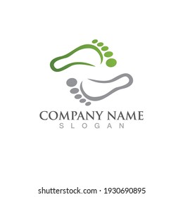 Logotipo de impresión a pie y vector de símbolo