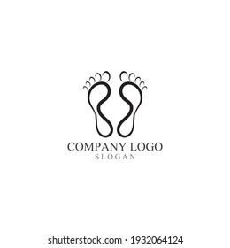 Foot print logo and symbol vector