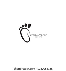 Foot print logo and symbol vector