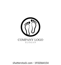 Fußdruck-Logo und Symbol, Vektorgrafik