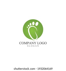 Foot print logo and symbol vector