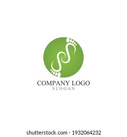 Logotipo de impresión a pie y vector de símbolo