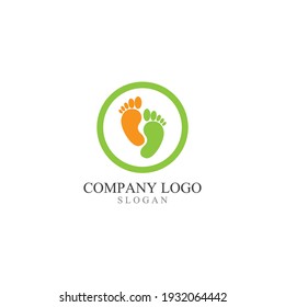 Foot print logo and symbol vector