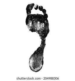 Foot print on white background. Vector illustration.