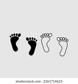 Foot print route vector icon trendy style illustration on white background